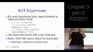 Chapter 3 part 2 Symmetric Key Crypto  stream ciphers RC4 [upl. by Clyve]