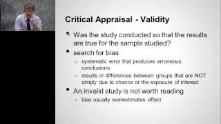 Dr John Epling EvidenceBased Medicine quotBasics of Critical Appraisalquot [upl. by Eiluj602]