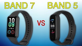 Amazfit Band 7 vs Amazfit Band 5  Full Specs Compare Smartwatches [upl. by Susann]