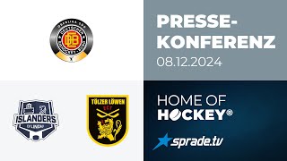 08122024  Pressekonferenz  EV Lindau Islanders vs Tölzer Löwen [upl. by Joyan]