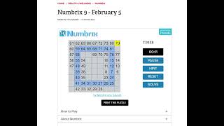 Solve Daily Numbrix 9 Puzzle 252024 ASMR [upl. by Cullin560]