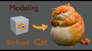 Blender stylized Cat Modeling timelapse [upl. by Audres472]