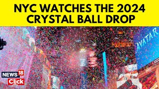 Happy New Year 2024  Thousands Gather In Times Square For New Year Ball Drop  N18V  News18 [upl. by Negris]