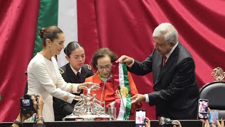 AMLO ENTREGA BANDA PRESIDENCIAL A CLAUDIA SHEINBAUM [upl. by Attolrac]