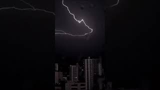 Lightning actually flashed across the city during a violent thunderstorm shorts lighting storm [upl. by Hajin694]