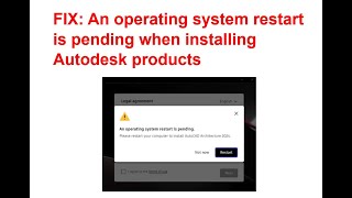 FIX An operating system restart is pending when installing Autodesk products [upl. by Yzzo]