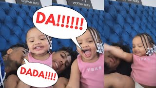 BlueFace’s Daughter Struggling To Say DaDa😂😂😂🤣🤣🤣 [upl. by Dlared]