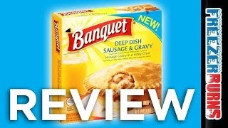 Banquet Deep Dish Sausage amp Gravy Pie Video Review Freezerburns Ep649 [upl. by Almeda80]