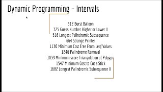 Dynamic Programming – Intervals [upl. by Aniehs394]