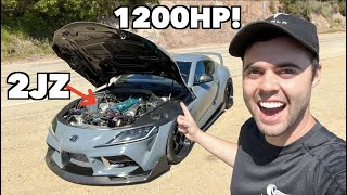 1200WHP 2JZ SWAPPED MK5 SUPRA FIRST DRIVE 6 Speed Manual [upl. by Gale]