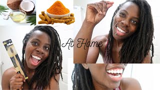 WHITEN Yellow Teeth NATURALLY AT HOME in 5 minutes  Works 100 [upl. by Dihgirb]