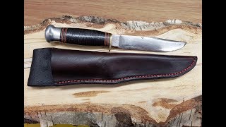 How To Make A Leather Knife Sheath by Harry Rogers [upl. by Neerom396]