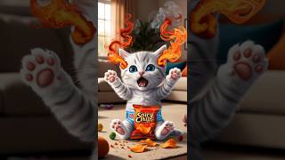 Kitten eat spicy chips 😺 kitten ai cute shorts [upl. by Pryce161]