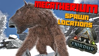 ARK Fjordur  MEGATHERIUM Spawn Locations  Best Spots To Find Them [upl. by Diraj]