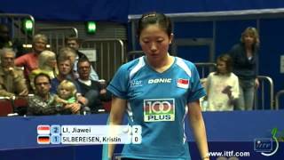 WTTTC 2012 Womens QF  Li Jiawei SIN vs Kristin Silbereisen GER Match 3 [upl. by Anegue]