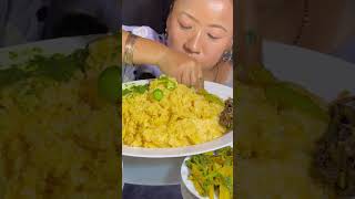 Nepali Village FoodMakai Ko Dhido Mukbang With Nettle LeavesBig BitesFoodieRubi Rai Mukbang [upl. by Etteiram763]