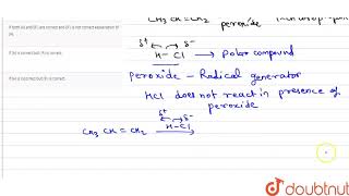 A Additionof HCl to propene in presence of peroxide gives 1chloropropane R The reaction [upl. by Anaibaf]