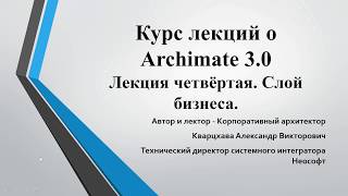 Лекции по ArchiMate Лекция 4 Разбираем бизнес слой [upl. by Ailegnave385]