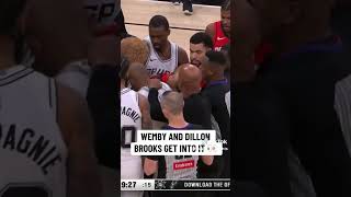 Wemby amp Dillon Brooks Getting Into It 👀 nba victorwembanyama rockets spurs trendingshorts [upl. by Rennug]