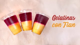 Gelatina con flan para negocio  Recetas Copy [upl. by Stacee]