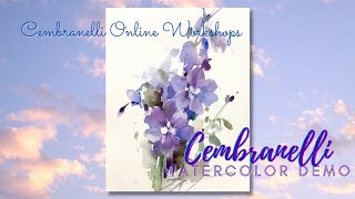 Delphinium  WatercolorAquarela  Demo [upl. by Daphna320]