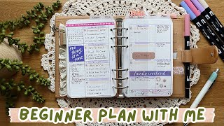 Beginner Plan with Me  Newbie Weekly Setup  Personal Rings FC Compact Inserts moterm planner [upl. by Droffig]