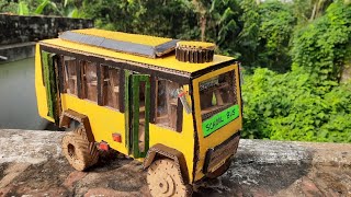 How to make a bus with cardboard  schoolbus [upl. by Htebezile]