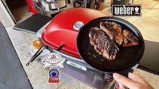 Wber Q2800N Portable Gas Grill  Cast Iron Seared Chuck Eye Steak weber [upl. by Assirroc]