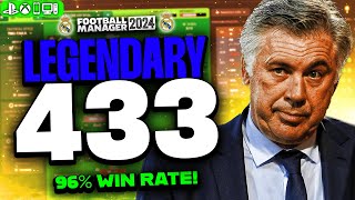 Ancelottis LEGENDARY 433 FM24 Tactics  200 Goals  Best FM24 Tactics [upl. by Eagle]