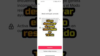 Cómo desactivar el modo restringido en TikTok shorts tiktok redessociales [upl. by Nuarb]