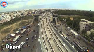 Aerial view of Nagole amp Uppal Metro Rail Stations [upl. by Odelia]