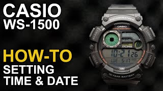 Casio WS1500  Setting time and date  module 3518 [upl. by Mccurdy]