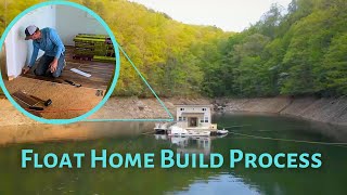 Couple Builds FLOATING TINY HOUSE 🌊 dream home constructionon the water [upl. by Arlyne]