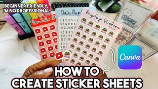 How to make sticker sheets Make sticker sheets at home Canva Sticker tutorial [upl. by Desdamonna]