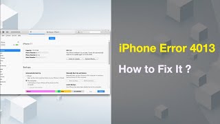 Fix iPhone Error 4013 or iTunes Error 4013 The Ultimate Guide [upl. by Yleik]