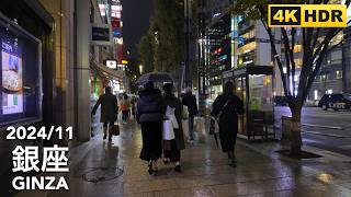 Weekday in Tokyo Rainy Ginza Hibiya and Yurakucho  202411 [upl. by Neeluj]