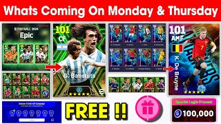 What Is Coming On Monday amp Next Thursday In eFootball 2024 Mobile  Upcoming Epics amp Free Coins 🤩🔔 [upl. by Breen]