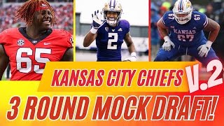 Kansas City Chiefs 3 Round Mock Draft Building the Oline Mahomes new weapon [upl. by Lovash]