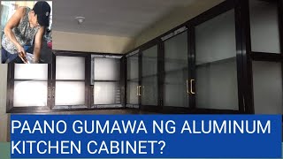 HOW TO MAKE KITCHEN CABINET GLASS AND ALUMINUM CABINETbrod Rico vlogepisode 5 [upl. by Joella]