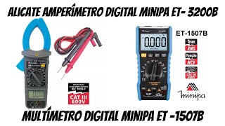 Alicate amperímetro digital ET3200B Minipa e Multímetro digital ET1507B Minipa [upl. by Par]