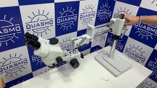 QUASMO  Installation Video of Stereo Zoom Microscope with Boom Stand SZB45E  stereo zoom [upl. by Sokcin]