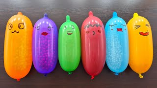 Making Beads Slime with Funny Balloons Satisfying ASMR Slime [upl. by Nesrac]