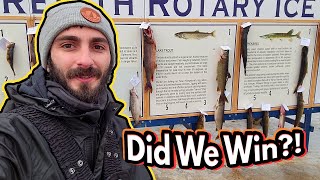 50000 ICE FISHING DERBY We Caught a MONSTER [upl. by Arodoet171]