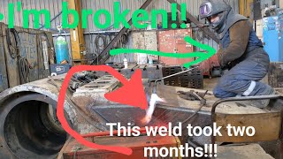 HUGE welding repair stresses me out  ten ton and its broke in half HEAVY ENGINEERING [upl. by Ysnat]