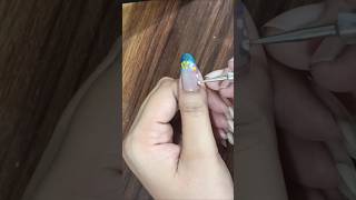 Dotting nail art at home 💙🤍 nails nailart youtubeshorts shorts nailarttutorial [upl. by Anaicul]