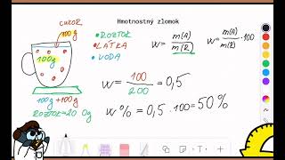 Hmotnostný zlomok  chemické výpočty [upl. by Yokum]