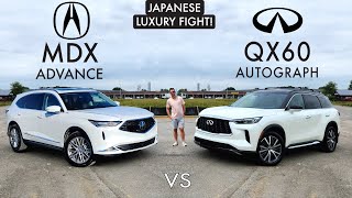 LUXURY 3ROW FIGHT  2024 Acura MDX vs 2024 Infiniti QX60 Comparison [upl. by Arriet]