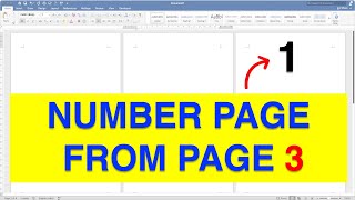 How to Number Pages in Word  Starting on Page 3  MAC [upl. by Asetal628]