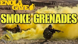 DesertFox Airsoft Enola Gaye Smoke Grenades WP40 EG18 and Burst Smoke [upl. by Anilek]