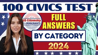 NEW 100 Civics Test Questions and Answers for US Citizenship Interview 2024  N400 Naturalization [upl. by Gordy]